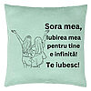 Perna Decorativa Sora mea 5, 40x40 cm, Verde Menta, Husa Detasabila, Burduf 7 Perna Decorativa Sora mea 5