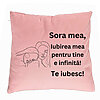 Perna Decorativa Sora mea 7, 40x40 cm, Roz, Husa Detasabila, Burduf 7 Perna Decorativa Sora mea 7