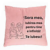Perna Decorativa Sora mea 8, 40x40 cm, Roz, Husa Detasabila, Burduf 7 Perna Decorativa Sora mea 8
