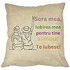 Perna Decorativa Sora mea 9, 40x40 cm, Husa Detasabila, Burduf 16 Perna Decorativa Sora mea 9