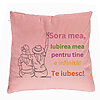 Perna Decorativa Sora mea 9, 40x40 cm, Roz, Husa Detasabila, Burduf 7 Perna Decorativa Sora mea 9