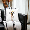 Perna Decorativa, Super Girl, 40x40 cm, Alba, Mata, Husa Detasabila, Burduf 18 40x40 cm