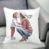 Perna Decorativa, Super Mom, 40x40 cm, Alba, Mata, Husa Detasabila, Burduf 17 Super Mom