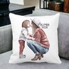 Perna Decorativa, Super Mom, 40x40 cm, Alba, Mata, Husa Detasabila, Burduf 20 Mata
