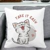 Perna Decorativa, Take it Easy, 40x40 cm, Alba, Mata, Husa Detasabila, Burduf 19 Alba