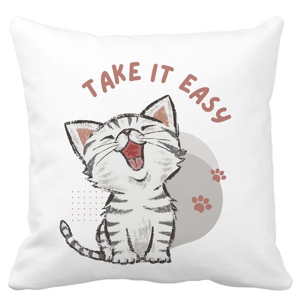 Perna Decorativa, Take it Easy, 40x40 cm, Alba, Mata, Husa Detasabila, Burduf 11 Perna Decorativa