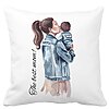 Perna Decorativa, The Best Mom 40x40 cm, Alba, Mata, Husa Detasabila, Burduf 16 Perna Decorativa