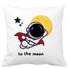 Perna Decorativa, To the Moon, 40x40 cm, Alba, Mata, Husa Detasabila, Burduf 16 Perna Decorativa