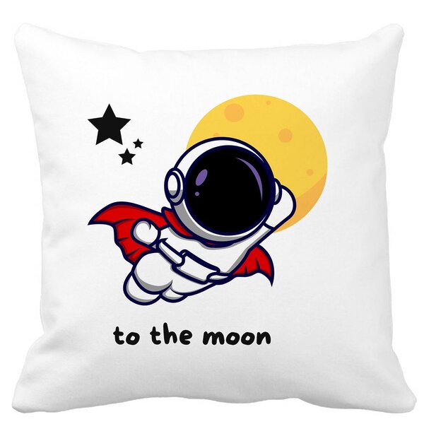 Perna Decorativa, To the Moon, 40x40 cm, Alba, Mata, Husa Detasabila, Burduf 11 Perna Decorativa