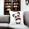 Perna Decorativa Urs Panda, 40x40 cm, Alba, Mata, Husa Detasabila, Burduf 17 40x40 cm
