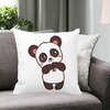 Perna Decorativa Urs Panda, 40x40 cm, Alba, Mata, Husa Detasabila, Burduf 18 Alba