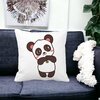 Perna Decorativa Urs Panda, 40x40 cm, Alba, Mata, Husa Detasabila, Burduf 20 Husa Detasabila