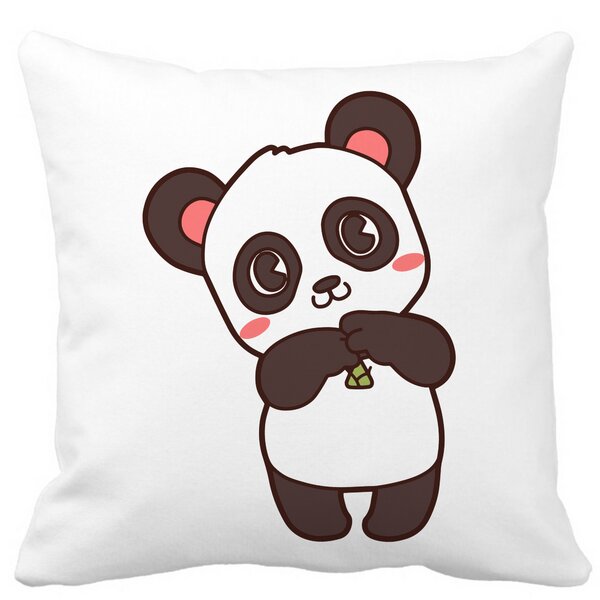 Perna Decorativa Urs Panda, 40x40 cm, Alba, Mata, Husa Detasabila, Burduf 11 Perna Decorativa Urs Panda