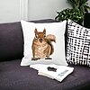 Perna Decorativa Veverita, 40x40 cm, Alba, Mata, Husa Detasabila, Burduf 21 Alba