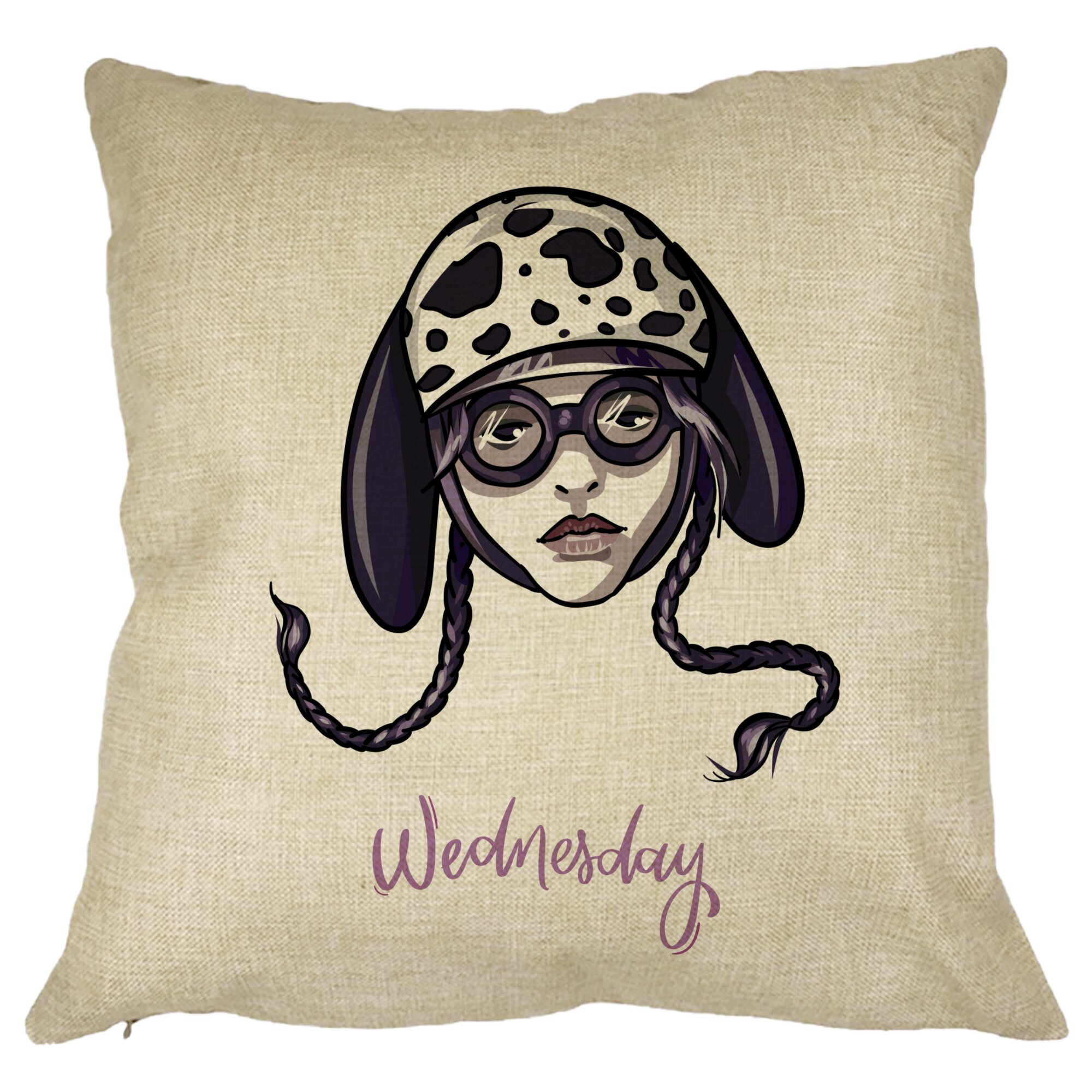 Perna Decorativa Wednesday Addams 1,40x40 cm, Husa Detasabila, Burduf 11 Perna Decorativa Wednesday Addams 1