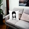 Perna Decorativa Wednesday Addams 2,40x40 cm, Alba, Mata, Husa Detasabila, Burduf 20 40x40 cm