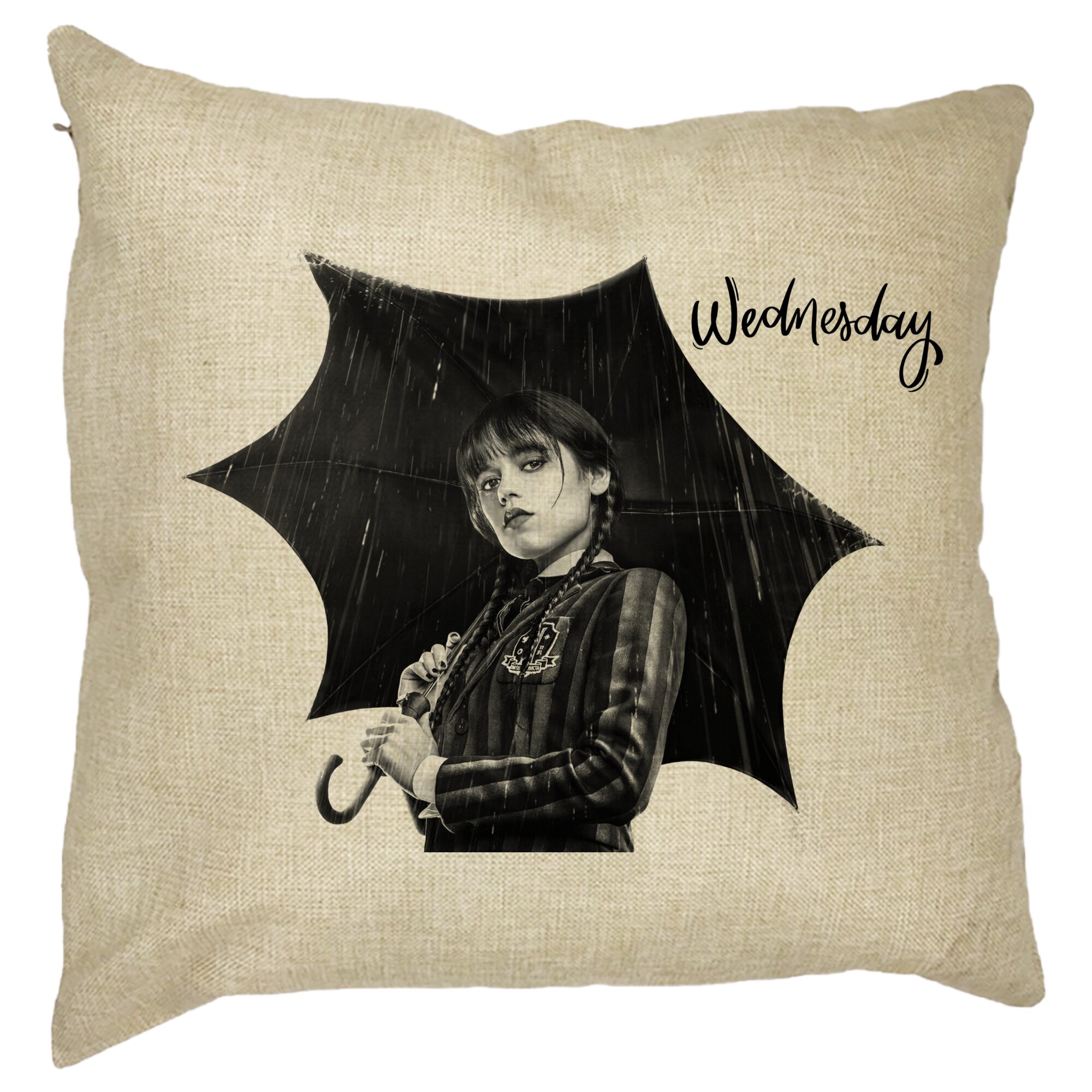 Perna Decorativa Wednesday Addams 3,40x40 cm, Husa Detasabila, Burduf 11 Perna Decorativa Wednesday Addams 3