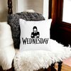 Perna Decorativa Wednesday Addams 4,40x40 cm, Alba, Mata, Husa Detasabila, Burduf 24 Burduf