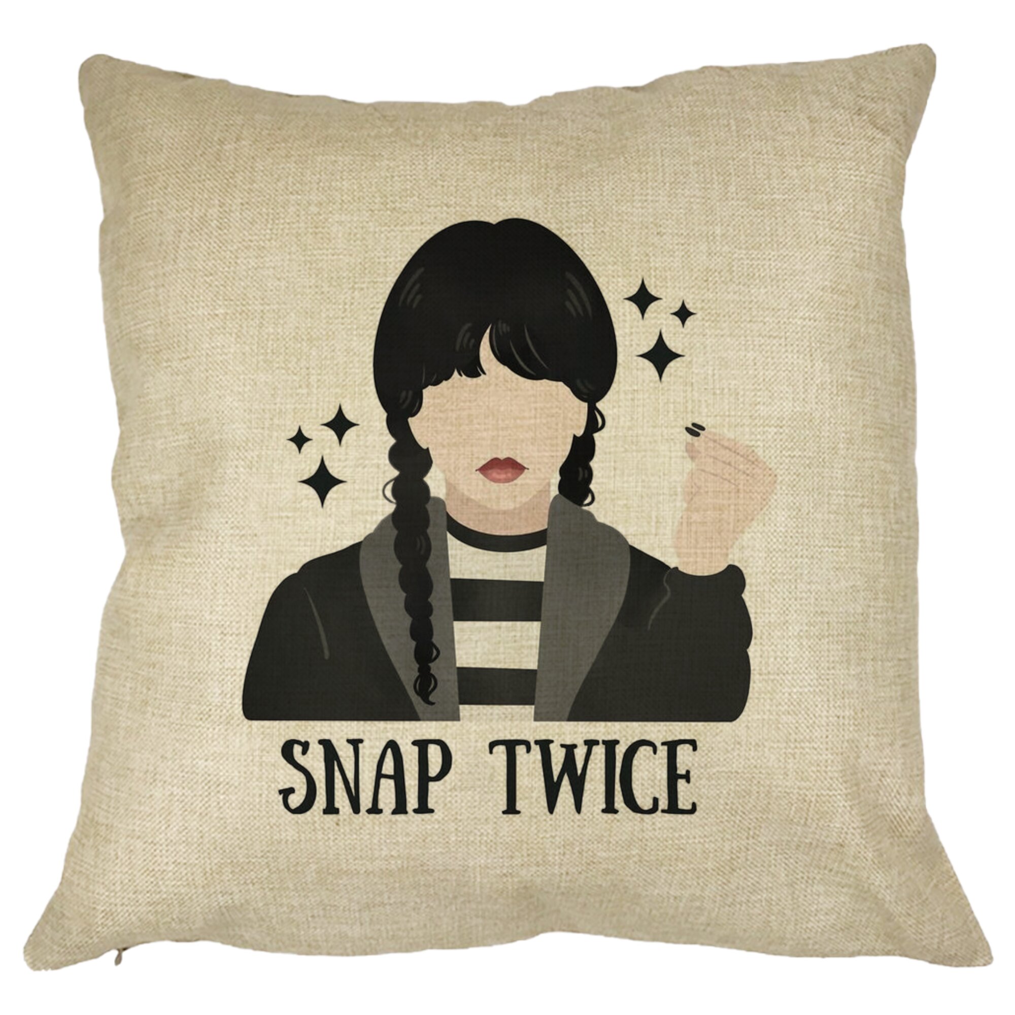 Perna Decorativa Wednesday Addams 6,40x40 cm, Husa Detasabila, Burduf 11 Perna Decorativa Wednesday Addams 6