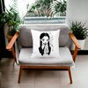Perna Decorativa Wednesday Addams 7,40x40 cm, Alba, Mata, Husa Detasabila, Burduf 20 40x40 cm