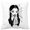 Perna Decorativa Wednesday Addams 7,40x40 cm, Alba, Mata, Husa Detasabila, Burduf 19 Perna Decorativa Wednesday Addams 7