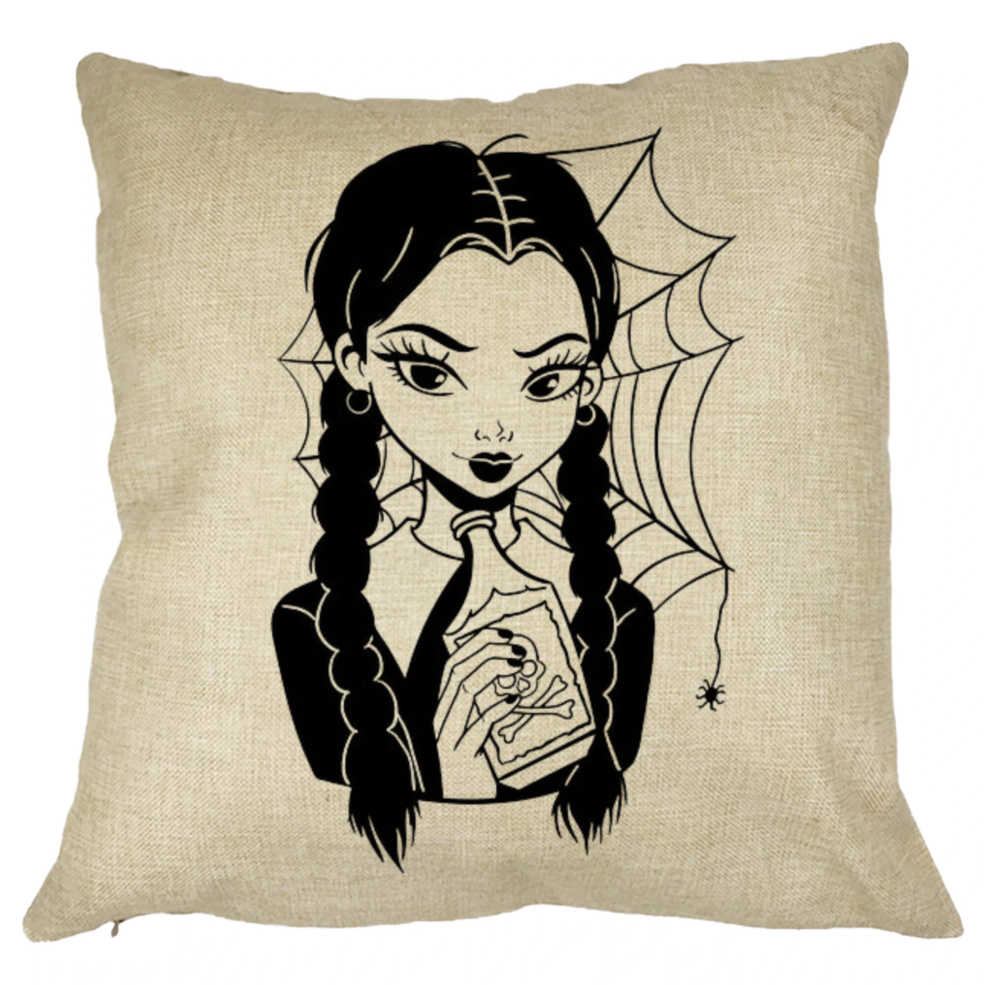 Perna Decorativa Wednesday Addams 7,40x40 cm, Husa Detasabila, Burduf 11 Perna Decorativa Wednesday Addams 7