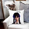 Perna Decorativa Wednesday Addams 8,40x40 cm, Alba, Mata, Husa Detasabila, Burduf 17 40x40 cm