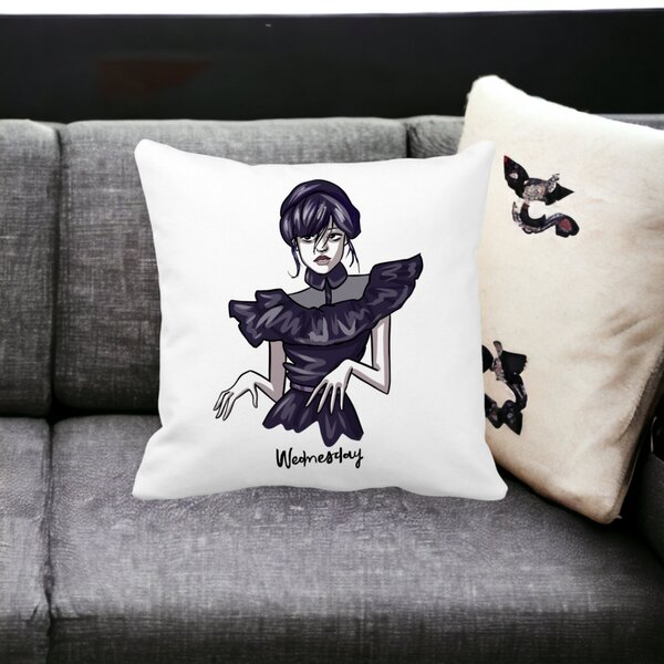 Perna Decorativa Wednesday Addams Dancing Hands 1,40x40 cm, Alba, Mata, Husa Detasabila, Burduf 21 Perna Decorativa Wednesday Addams Dancing Hands 140x40 cm Alba Mata Husa Detasabila Burduf bscalbmat0350 6