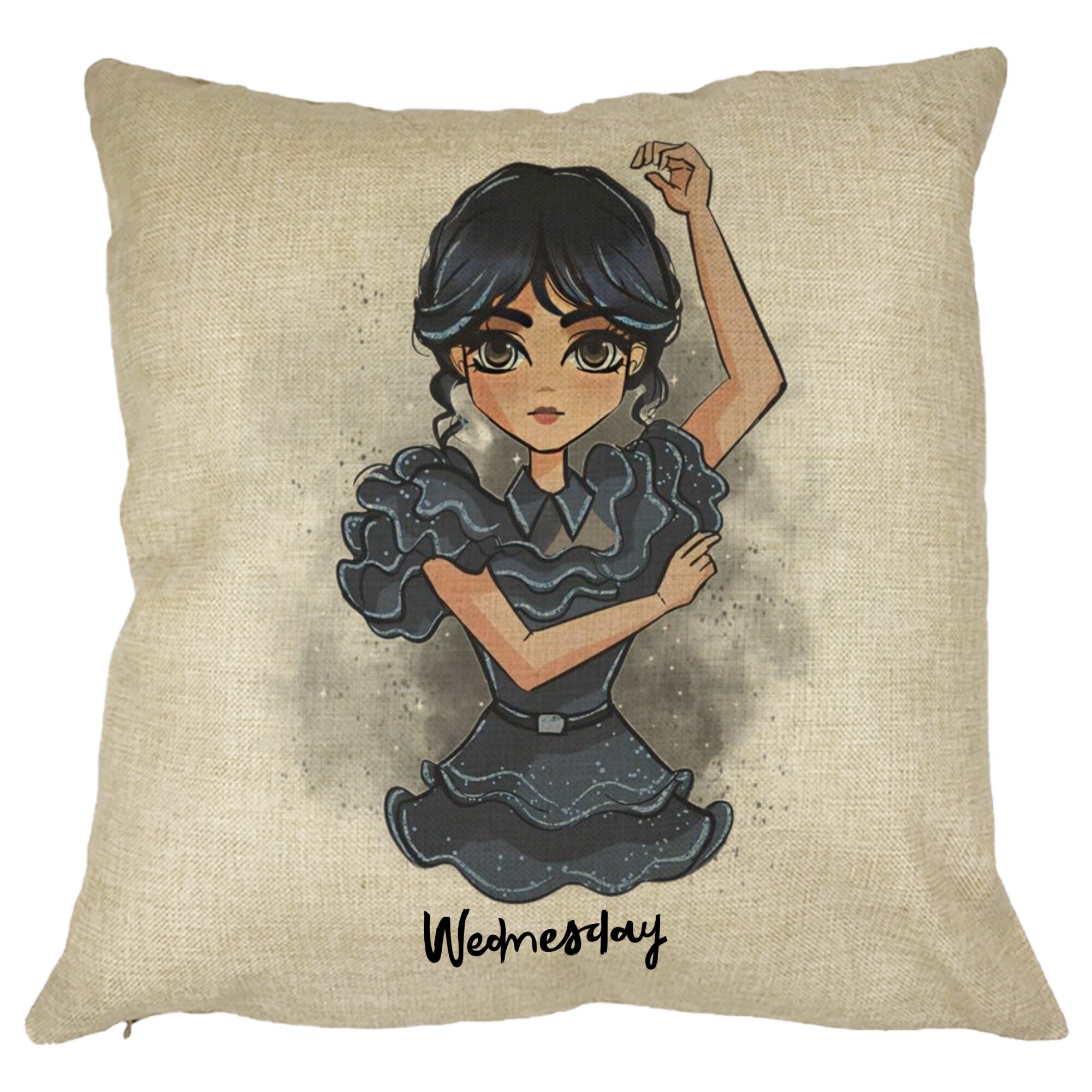 Perna Decorativa Wednesday Addams Dancing Hands 2,40x40 cm, Husa Detasabila, Burduf 11 Perna Decorativa Wednesday Addams Dancing Hands 2
