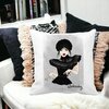 Perna Decorativa Wednesday Addams Dancing Hands 3,40x40 cm, Alba, Mata, Husa Detasabila, Burduf 19 Mata