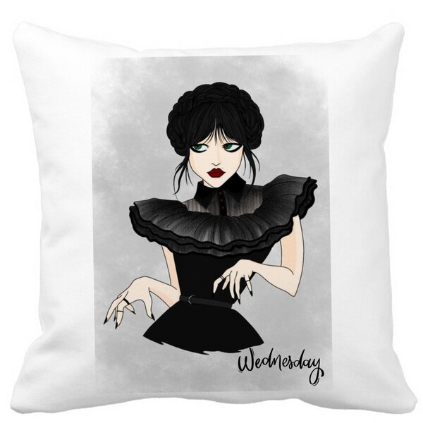 Perna Decorativa Wednesday Addams Dancing Hands 3,40x40 cm, Alba, Mata, Husa Detasabila, Burduf 11 Perna Decorativa Wednesday Addams Dancing Hands 3