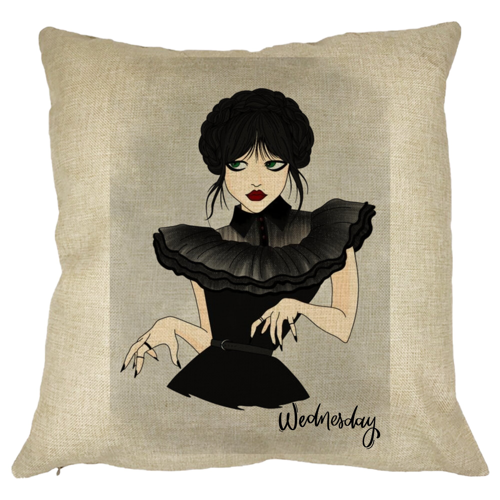 Perna Decorativa Wednesday Addams Dancing Hands 3,40x40 cm, Husa Detasabila, Burduf 11 Perna Decorativa Wednesday Addams Dancing Hands 3
