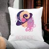 Perna Decorativa, Zodia Berbec, 40x40 cm, Alba, Mata, Husa Detasabila, Burduf 19 Alba