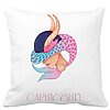 Perna Decorativa, Zodia Capricorn, 40x40 cm, Alba, Mata, Husa Detasabila, Burduf 16 Perna Decorativa