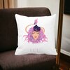 Perna Decorativa, Zodia Leu, 40x40 cm, Alba, Mata, Husa Detasabila, Burduf 20 Mata