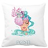 Perna Decorativa, Zodia Pesti, 40x40 cm, Alba, Mata, Husa Detasabila, Burduf 16 Perna Decorativa