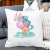 Perna Decorativa, Zodia Pesti, 40x40 cm, Alba, Mata, Husa Detasabila, Burduf 20 Mata