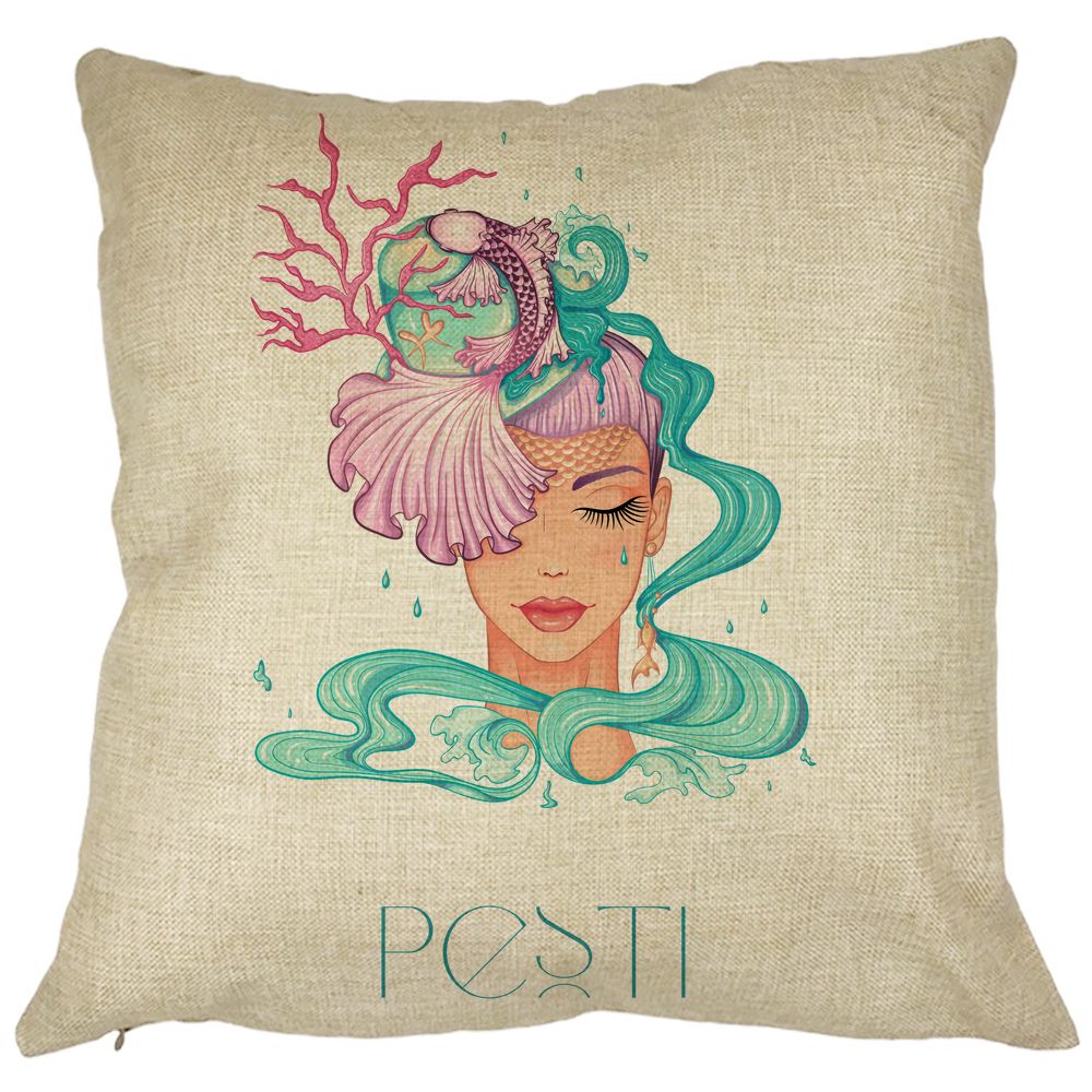 Perna Decorativa, Zodia Pesti, 40x40 cm, Husa Detasabila, Burduf 11 Perna Decorativa