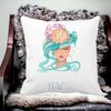 Perna Decorativa, Zodia Rac, 40x40 cm, Alba, Mata, Husa Detasabila, Burduf 20 Mata