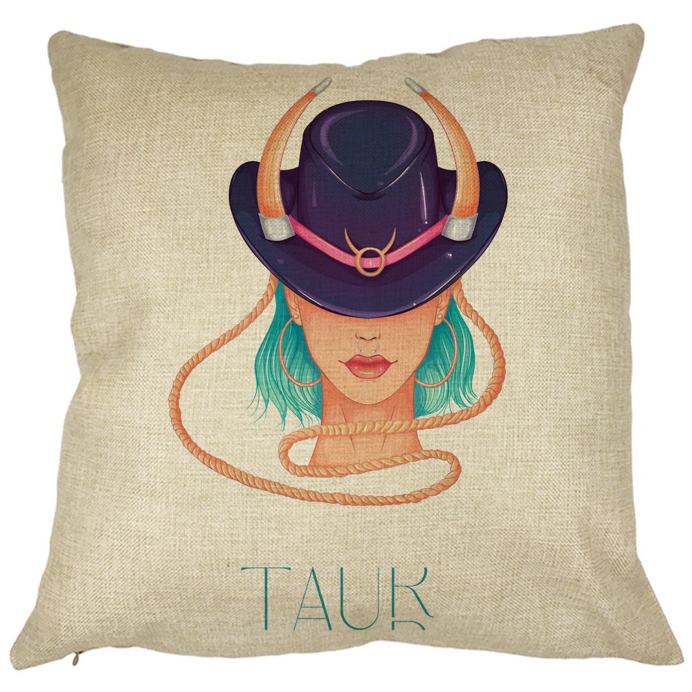 Perna Decorativa, Zodia Taur, 40x40 cm, Husa Detasabila, Burduf 11 Perna Decorativa