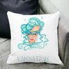 Perna Decorativa, Zodia Varsator, 40x40 cm, Alba, Mata, Husa Detasabila, Burduf 17 Zodia Varsator