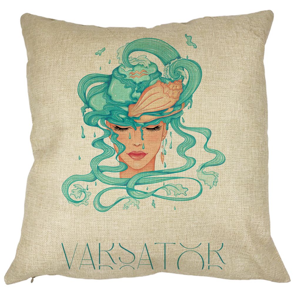 Perna Decorativa, Zodia Varsator, 40x40 cm, Husa Detasabila, Burduf 11 Perna Decorativa