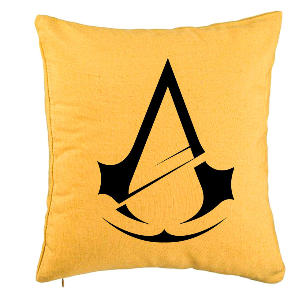 Perna Decorativa cu Assasin's Creed Fans 2, 40x40 cm, Galben, Husa Detasabila, Burduf 5 Perna Decorativa cu Assasin's Creed Fans 2