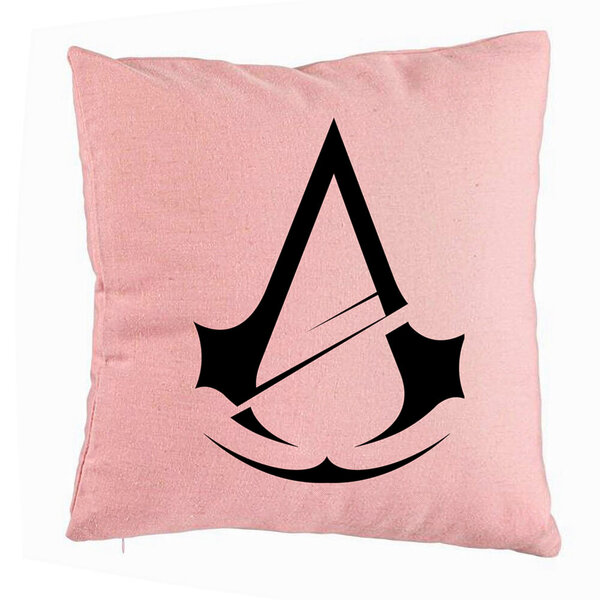 Perna Decorativa cu Assasin's Creed Fans 2, 40x40 cm, Roz, Husa Detasabila, Burduf 5 Perna Decorativa cu Assasin's Creed Fans 2