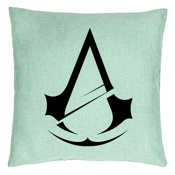 Perna Decorativa cu Assasin's Creed Fans 2, 40x40 cm, Verde Menta, Husa Detasabila, Burduf 5 Perna Decorativa cu Assasin's Creed Fans 2