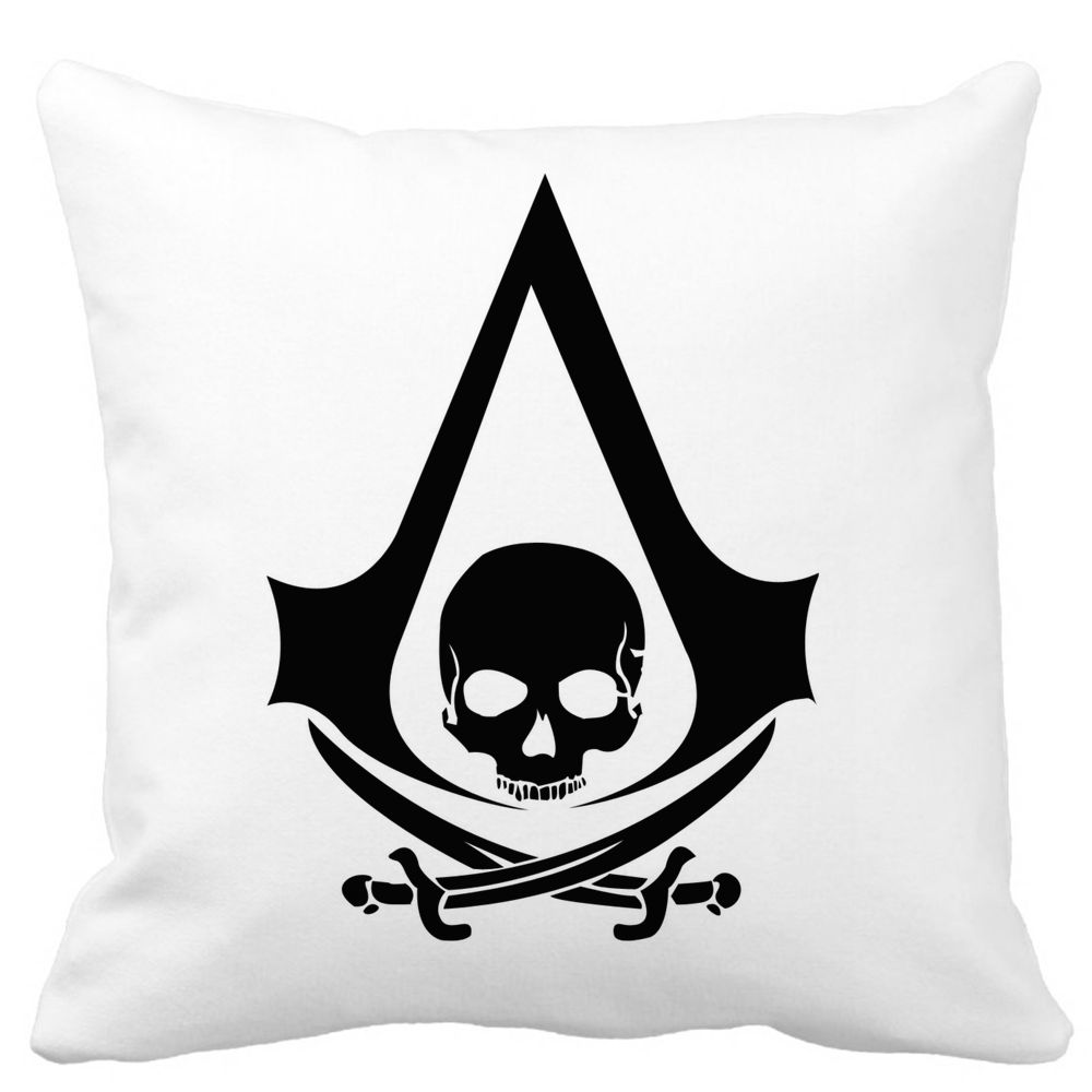 Perna Decorativa cu Assasin's Creed Fans, 40x40 cm, Alba, Mata, Husa Detasabila, Burduf 3 Perna Decorativa cu Assasin's Creed Fans