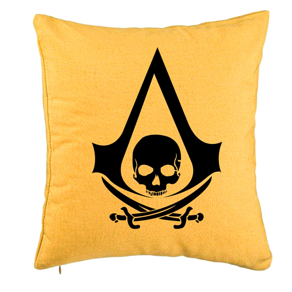 Perna Decorativa cu Assasin's Creed Fans, 40x40 cm, Galben, Husa Detasabila, Burduf 5 Perna Decorativa cu Assasin's Creed Fans