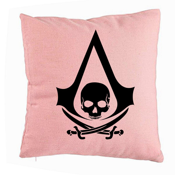 Perna Decorativa cu Assasin's Creed Fans, 40x40 cm, Roz, Husa Detasabila, Burduf 5 Perna Decorativa cu Assasin's Creed Fans