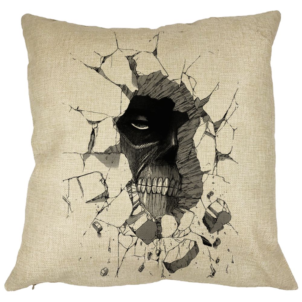 Perna Decorativa cu Attack on Titan, 40x40 cm, Husa Detasabila, Burduf 11 Perna Decorativa cu Attack on Titan