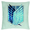 Perna Decorativa cu Attack on Titan Symbol, 40x40 cm, Verde Menta, Husa Detasabila, Burduf 7 Perna Decorativa cu Attack on Titan Symbol